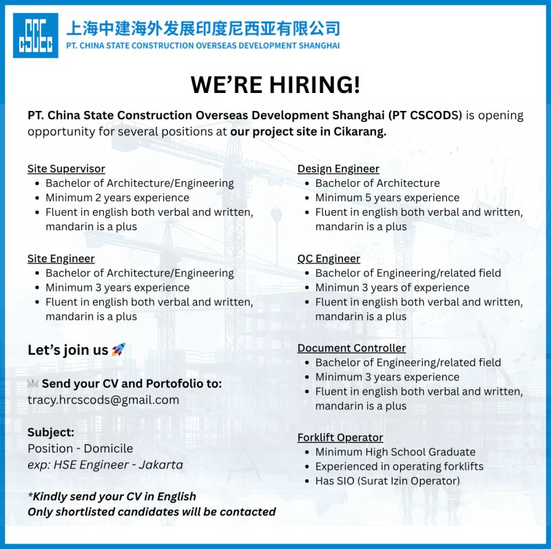 PT China State Construction Overseas Development Shanghai (PT CSCODS)