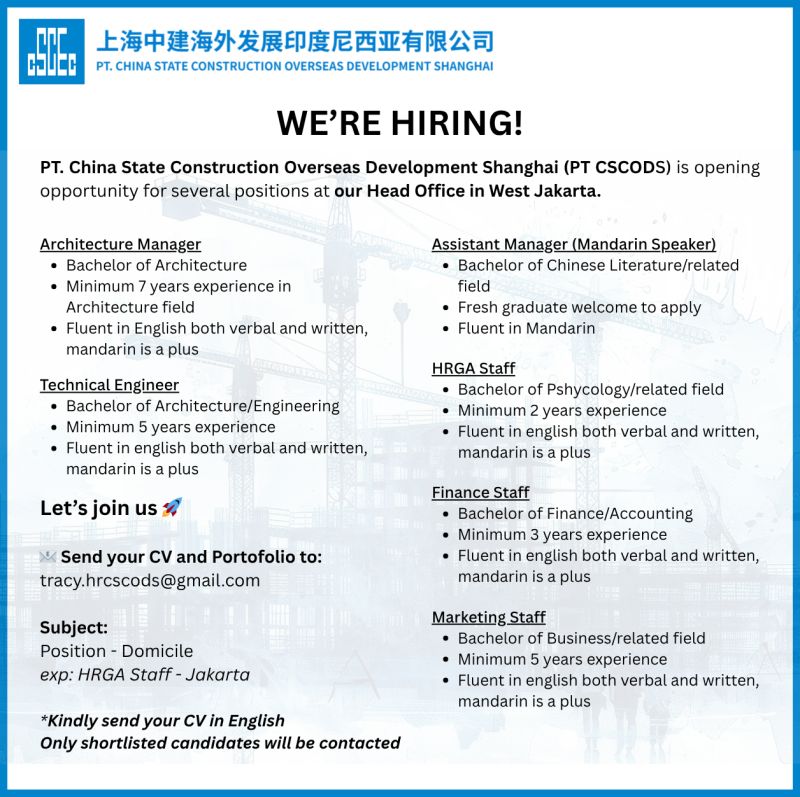 PT China State Construction Overseas Development Shanghai (PT CSCODS)