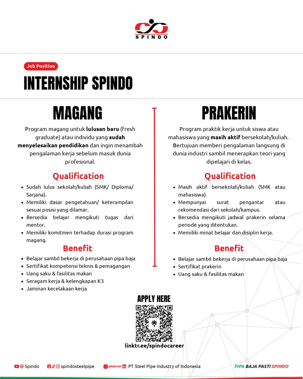 SPINDO Internship Program (Magang & Prakerin)